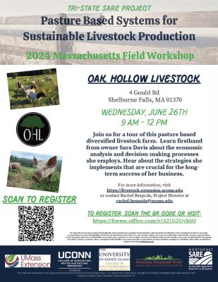 Event Flyer for Oak Hollow Livestock field workshop